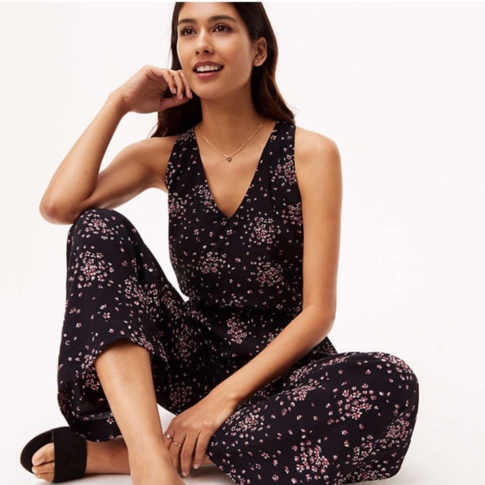 Loft Petaled Tieback Jumpsuit